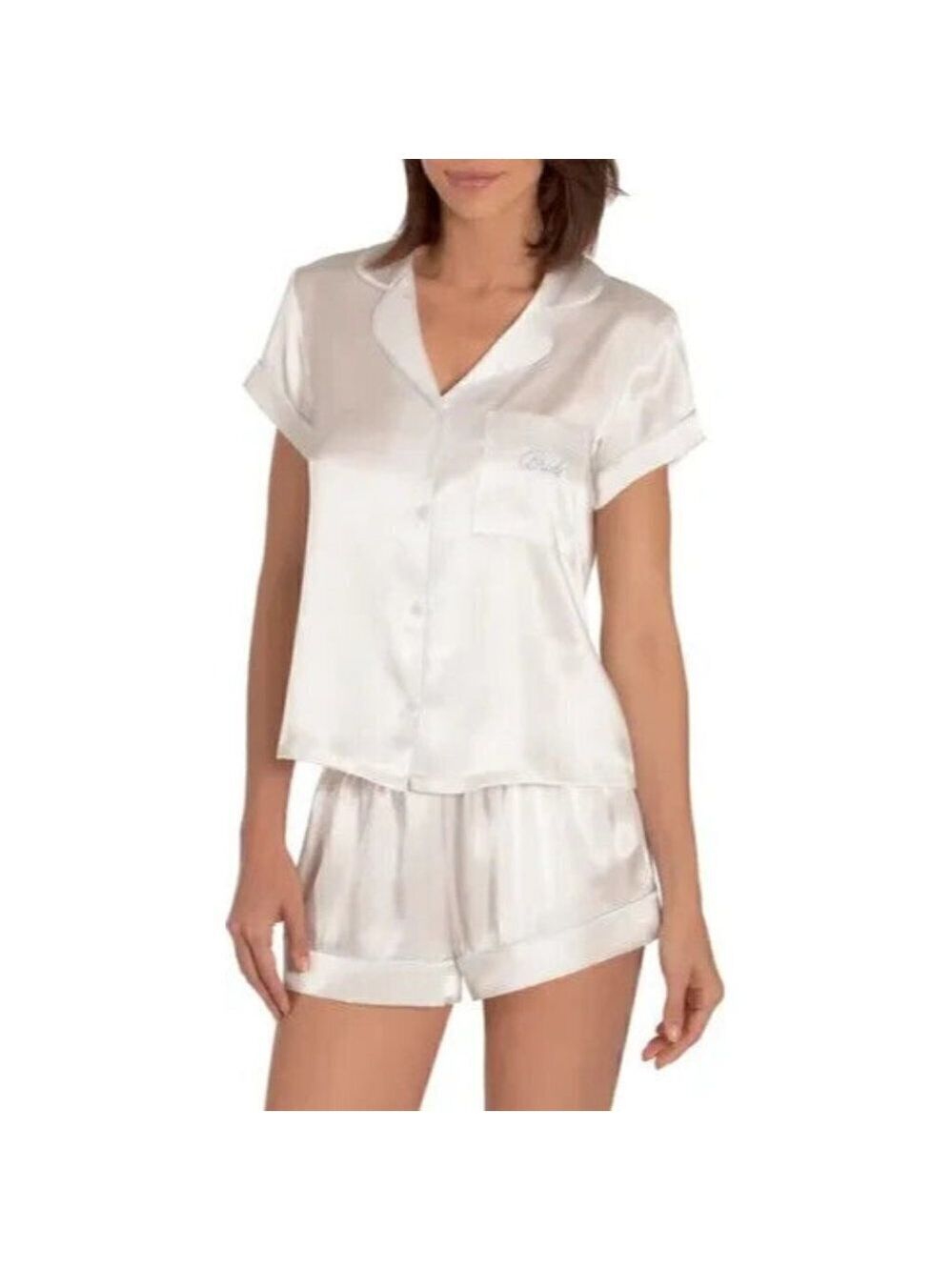 in bloom by Jonquil NEW womens short sleeve satin top sz Medium "Bride"
